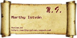 Marthy István névjegykártya